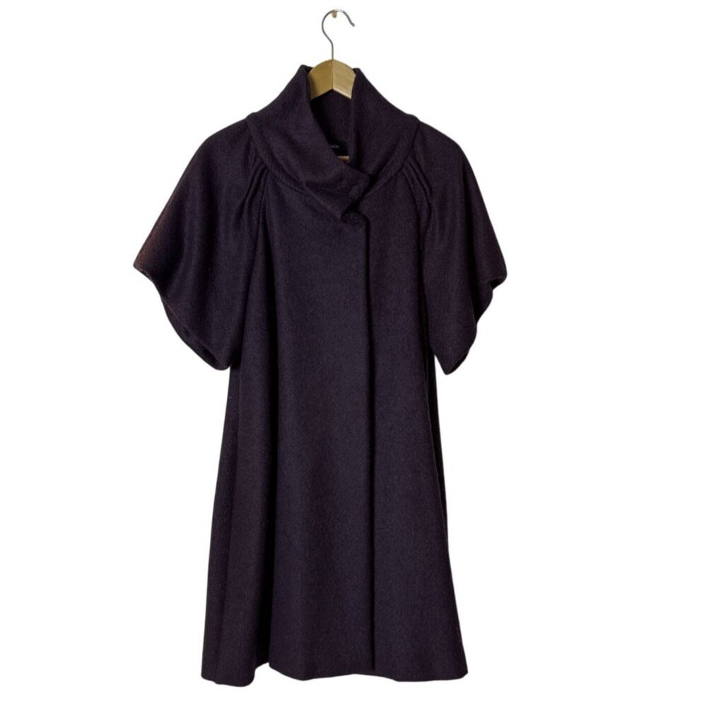 MAX&Co Purple Wool Blend Short Sleeve Coat Womens Size M